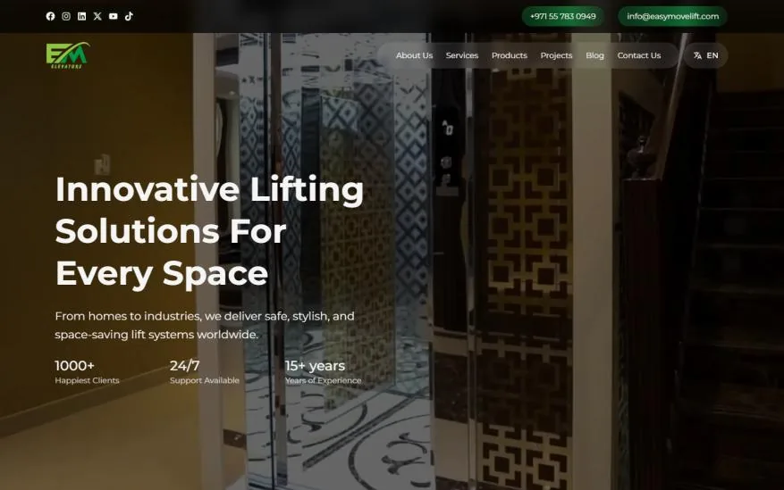 Easy Move Lift website